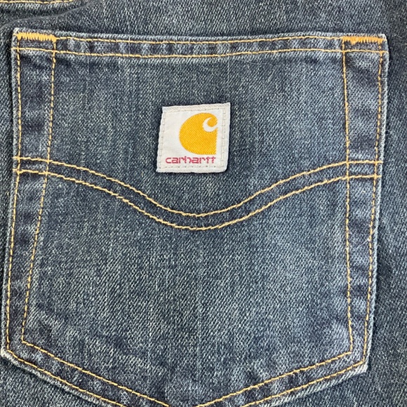 CARHARTT RUGGED FLEX RELAXED FIT DARK WASH FLEECE LINED 5 POCKET JEANS 40/30 NWT - Picture 7 of 11